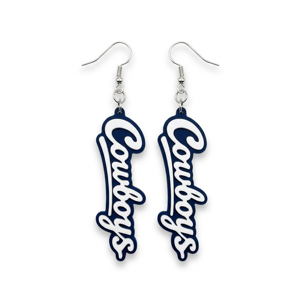 Cleaned-up Cowboys earrings product photo