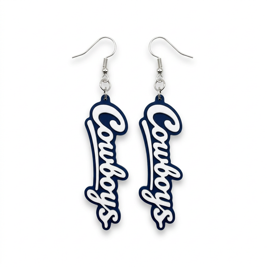 Cleaned-up Cowboys earrings product photo