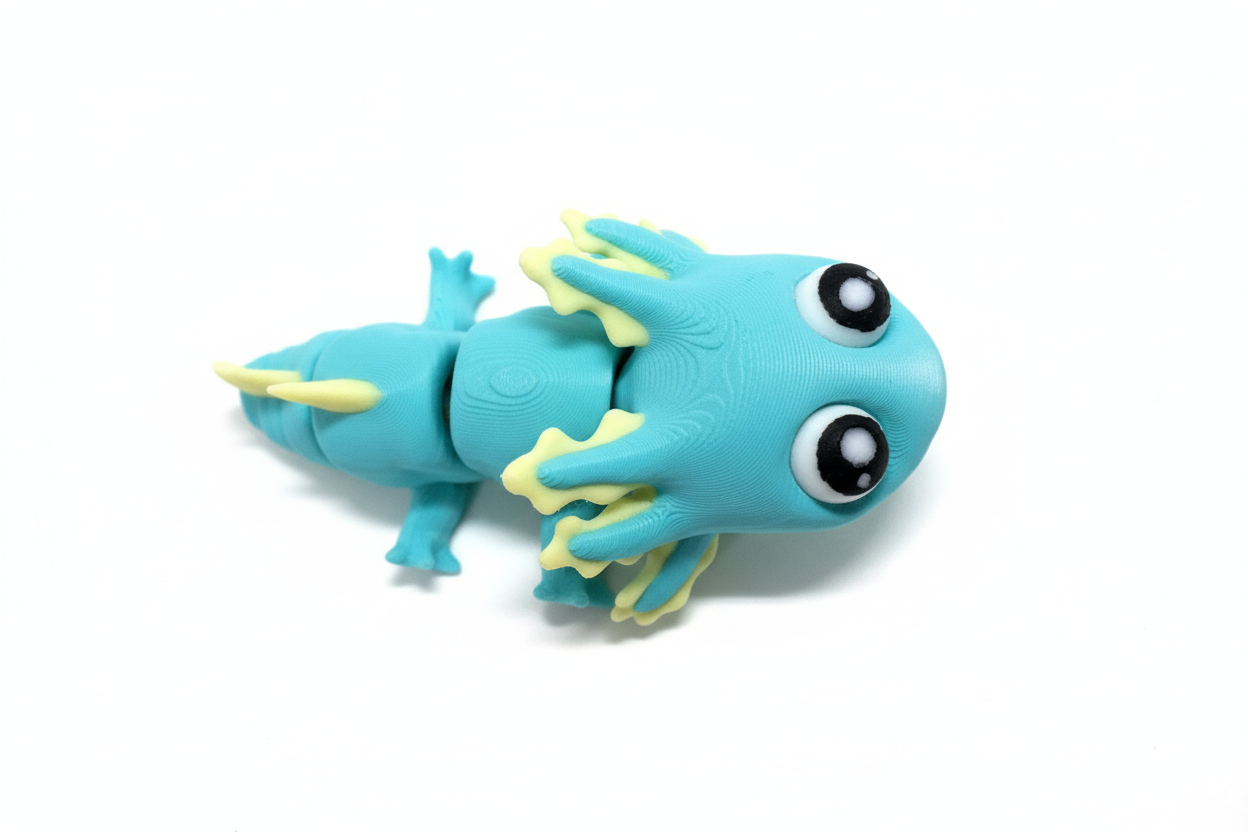 Turquoise dragon top view on white background